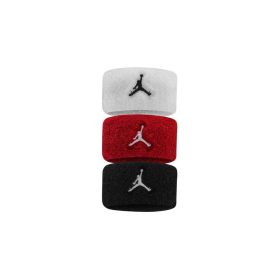 JORDAN W HAIR TIES TERRY 3 PK WHITE/GYM RED/BLACK