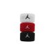 JORDAN W HAIR TIES TERRY 3 PK WHITE/GYM RED/BLACK ONE