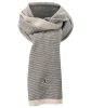 JORDAN AIRY KNIT SCARF LT OREWOOD BRN/OFF NOIR