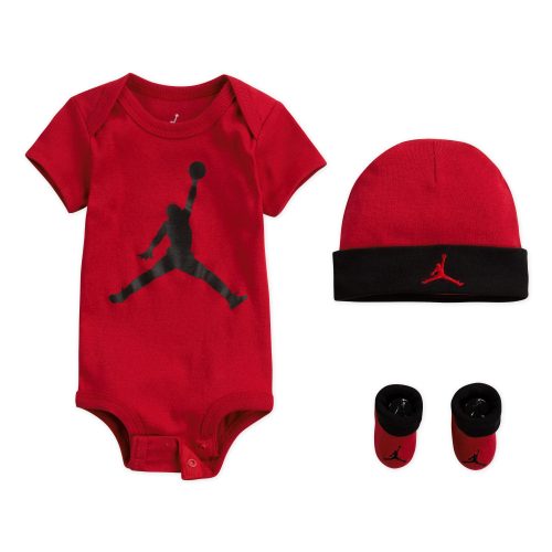 JORDAN JUMPMAN HAT/BODYSUIT/BOOTIE SET 3PC GYM RED/BLACK/BLK