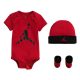 JORDAN JUMPMAN HAT/BODYSUIT/BOOTIE SET 3PC GYM RED/BLACK/BLK