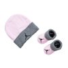 JORDAN BASIC HAT/BOOTIE SET 2PC PINK / GREY