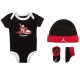 JORDAN AJ1 FIRST IN FLIGHT HAT/BODYSUIT/BOOTIE SET 3PC BLACK