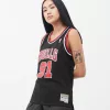 MITCHELL & NESS NBA CHICAGO BULLS DENNIS RODMAN WOMENS SWINGMAN JERSEY BLACK