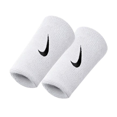 NIKE SWOOSH DOUBLEWIDE WRISTBANDS 2PK WHITE/BLACK
