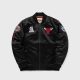 MITCHELL & NESS CHICAGO BULLS NBA SATIN BOMBER JACKET BLACK