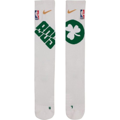 NIKE BOSTON CELTICS ELITE SOCKS WHITE/CLOVER/CLUB GOLD