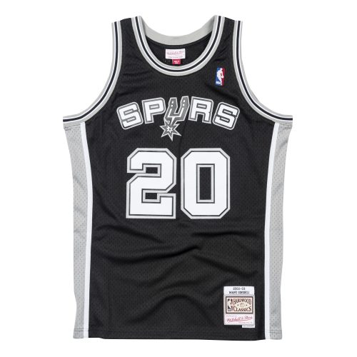 MITCHELL & NESS SAN ANTONIO SPURS MANU GINOBILI #20 SWINGMAN JERSEY BLACK/BLACK S
