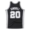 MITCHELL & NESS SAN ANTONIO SPURS MANU GINOBILI #20 SWINGMAN JERSEY BLACK/BLACK S