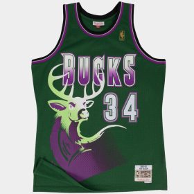   MITCHELL & NESS MILWAUKEE BUCKS'96 RAY ALLEN #34 SWINGMAN 2.0 JERSEY GREEN/PURPLE