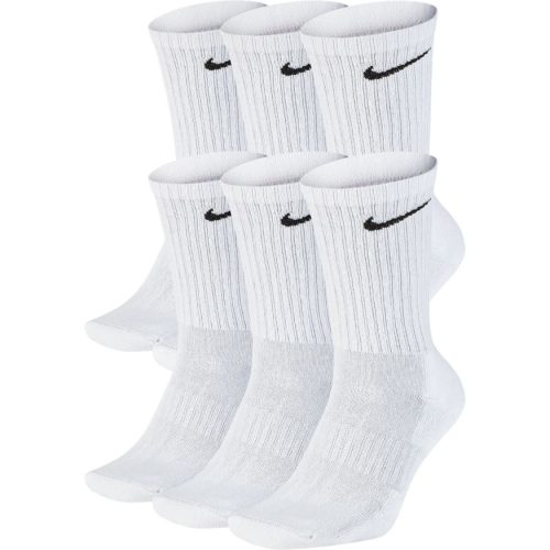 NIKE EVERYDAY CUSHIONED CREW 6PR SOCKS WHITE/BLACK