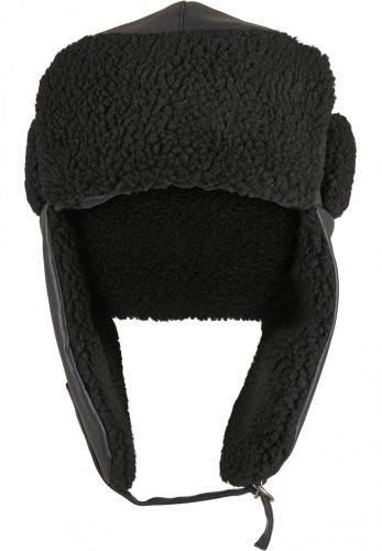 URBAN CLASSICS IMITATION LEATHER TRAPPER HAT BLACK